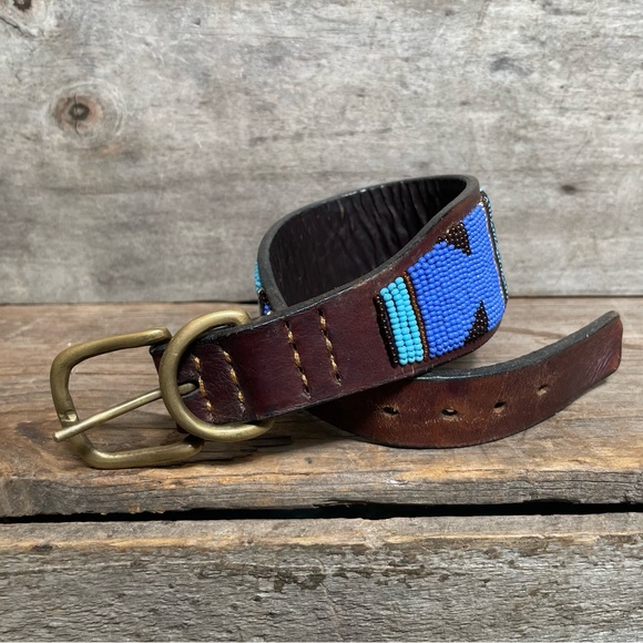 Vintage Artisan Tribal Hand Beaded Dog Collar - Picture 3 of 15